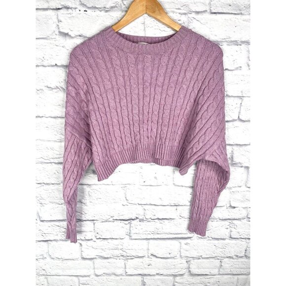 ALTAR'D STATE Women's Lilac Cable Knit Crop Sweater Small - Picture 1 of 5